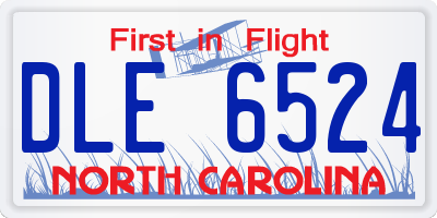 NC license plate DLE6524