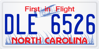 NC license plate DLE6526