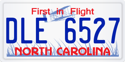 NC license plate DLE6527