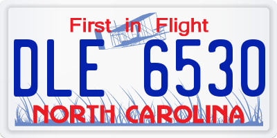 NC license plate DLE6530
