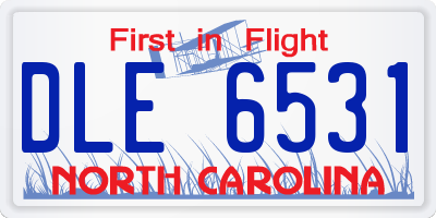 NC license plate DLE6531
