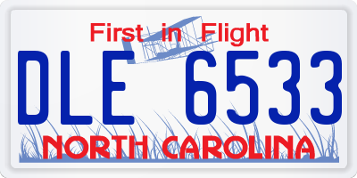 NC license plate DLE6533