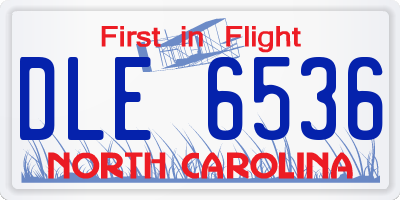 NC license plate DLE6536