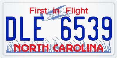 NC license plate DLE6539