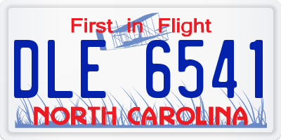 NC license plate DLE6541