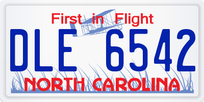 NC license plate DLE6542