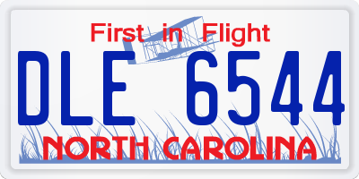 NC license plate DLE6544