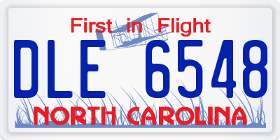 NC license plate DLE6548