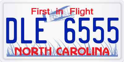 NC license plate DLE6555
