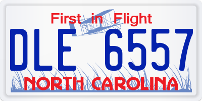 NC license plate DLE6557