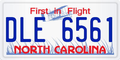 NC license plate DLE6561