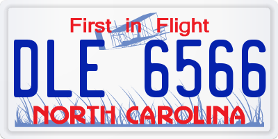 NC license plate DLE6566
