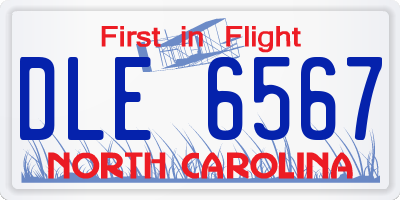 NC license plate DLE6567