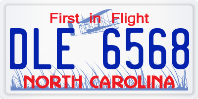 NC license plate DLE6568