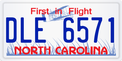 NC license plate DLE6571