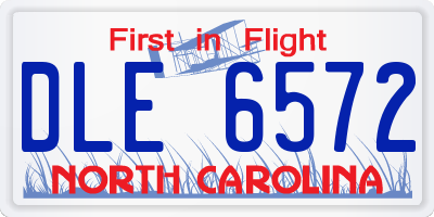 NC license plate DLE6572