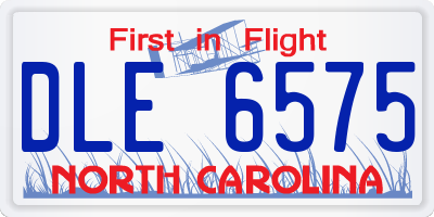 NC license plate DLE6575