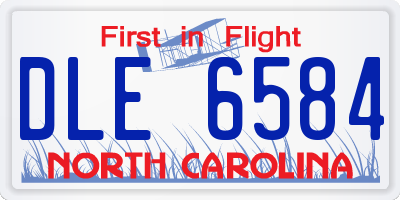 NC license plate DLE6584