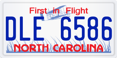 NC license plate DLE6586