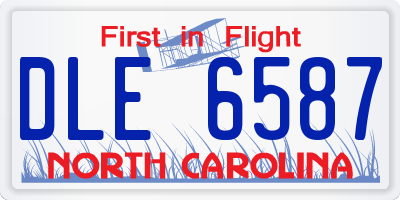 NC license plate DLE6587