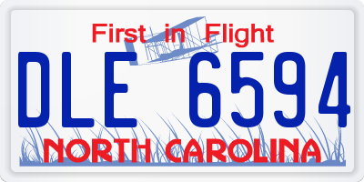 NC license plate DLE6594