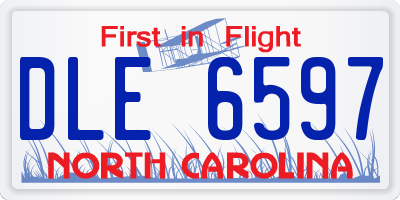 NC license plate DLE6597