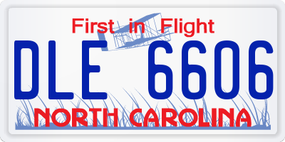 NC license plate DLE6606