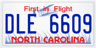 NC license plate DLE6609