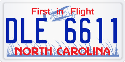 NC license plate DLE6611