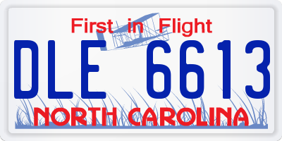 NC license plate DLE6613