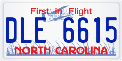 NC license plate DLE6615