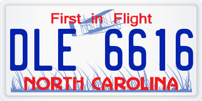 NC license plate DLE6616