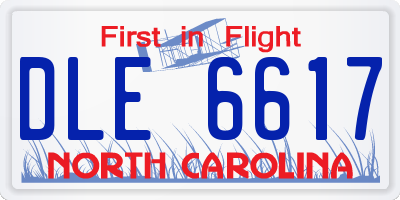 NC license plate DLE6617