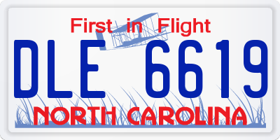 NC license plate DLE6619