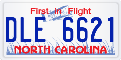 NC license plate DLE6621