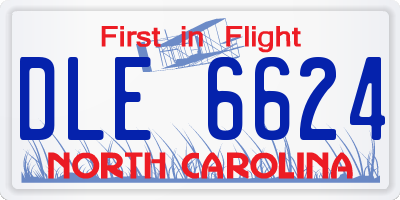 NC license plate DLE6624