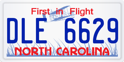 NC license plate DLE6629