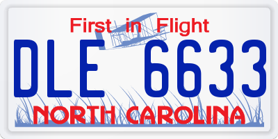 NC license plate DLE6633