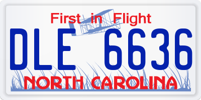 NC license plate DLE6636