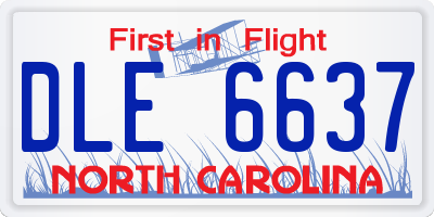 NC license plate DLE6637