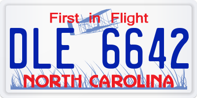 NC license plate DLE6642
