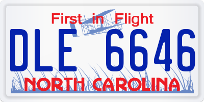 NC license plate DLE6646
