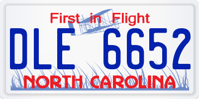NC license plate DLE6652