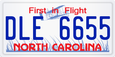 NC license plate DLE6655