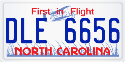 NC license plate DLE6656