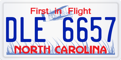 NC license plate DLE6657