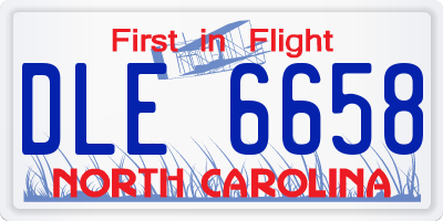 NC license plate DLE6658
