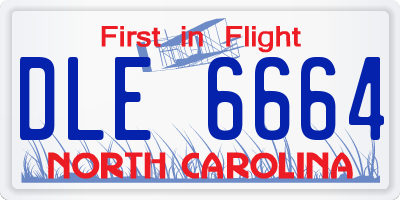 NC license plate DLE6664