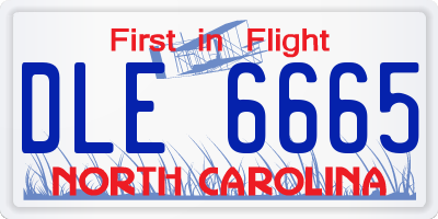 NC license plate DLE6665