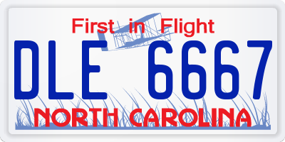 NC license plate DLE6667